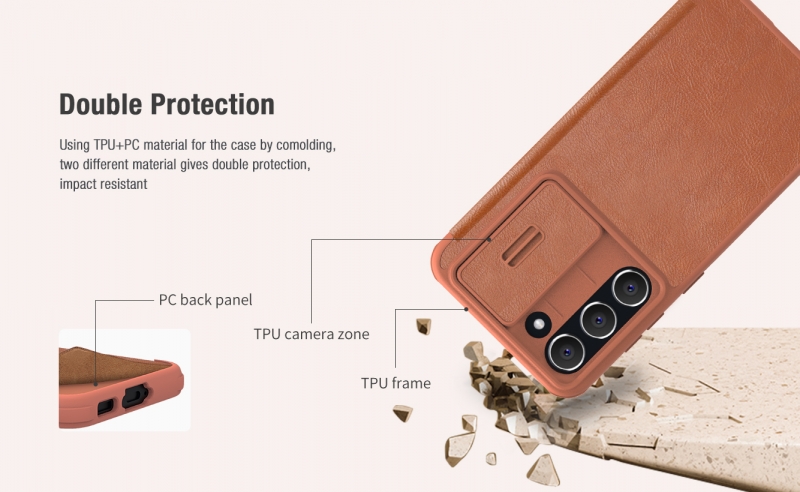 Bao Da Samsung Galaxy S23 Plus Hiệu Nillkin Qin Pro Leather Case được làm bằng da và nhựa cao cấp polycarbonate khá mỏng nhưng có độ bền cao, cực kỳ sang trọng khi gắn cho chiếc điện thoại của bạn.